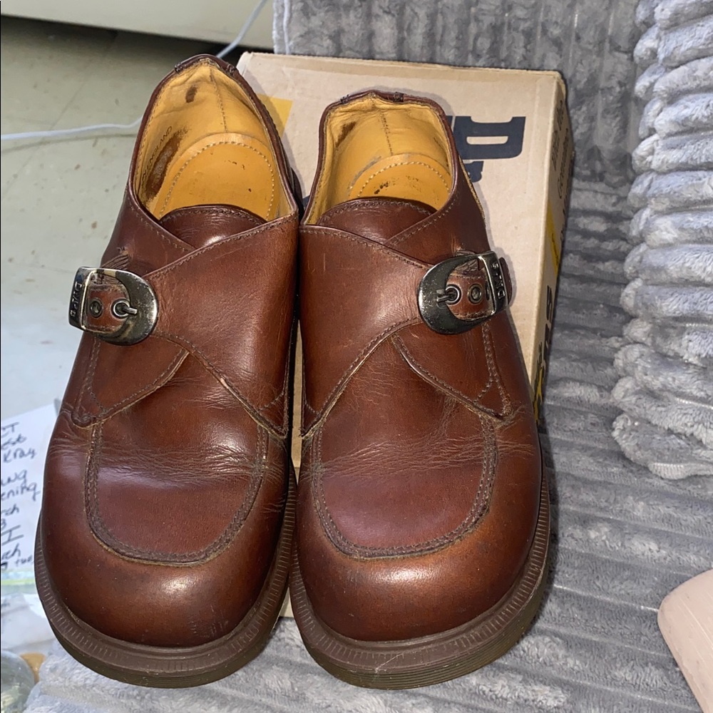 Y2 K DR MARTENS APRONMONK PLATFORM BROWN LEATHER SZ 7 EURO 5 - Picture 5 of 6